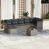 vidaXL Salon de jardin 8 pcs avec coussins gris r&eacute;sine tress&eacute;e