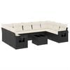 vidaXL Salon de jardin 10 pcs avec coussins noir r&eacute;sine tress&eacute;e