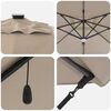 vidaXL Parasol Roma Taupe 286 x 285 x 270 cm Aluminium et polyester
