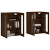 vidaXL Armoires murales 2 pcs ch&ecirc;ne marron bois d'ing&eacute;nierie