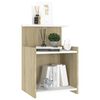 vidaXL Table de chevet Blanc ch&ecirc;ne sonoma 40x35x60cm bois d'ing&eacute;nierie