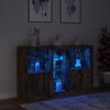 vidaXL Buffet avec lumi&egrave;res LED ch&ecirc;ne fum&eacute; 162x37x100 cm
