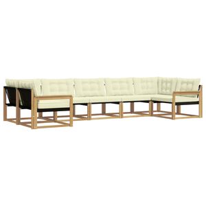 vidaXL Ensemble de canap&eacute;s d'ext&eacute;rieur 7 pc Blanc et cr&egrave;me