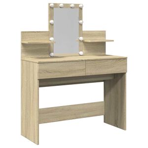vidaXL Coiffeuse avec LED ch&ecirc;ne sonoma 100x40x130 cm
