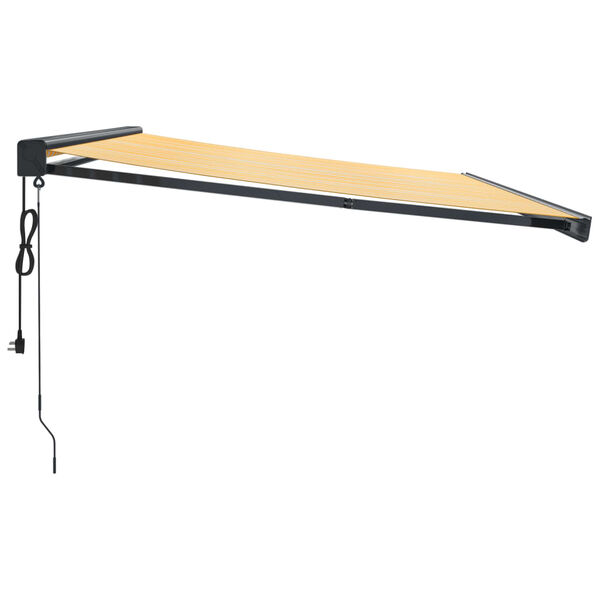 vidaXL Auvent r&eacute;tractable jaune et blanc 4,5x3 m tissu et aluminium