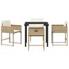vidaXL Ensemble de salle &agrave; manger pour jardin 5 pcs Beige polyrotin