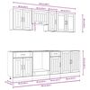 vidaXL Ensemble de 8 meubles de cuisine "Lucca" en bois d'ing&eacute;nierie blanc brillant