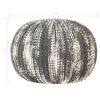 vidaXL Pouf tricot&eacute; &agrave; la main Gris fonc&eacute; et blanc 50 x 35 cm Laine