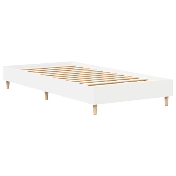 vidaXL Cadre de lit sans matelas blanc 100x200 cm bois d'ing&eacute;nierie