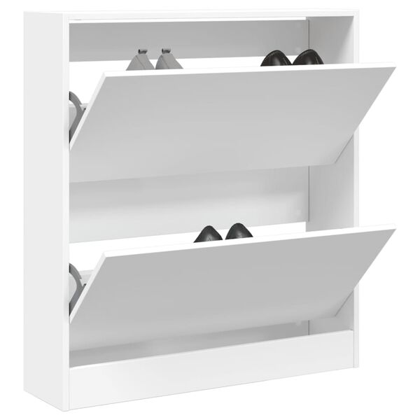 vidaXL Armoire &agrave; chaussures blanc 80x21x87,5 cm bois d'ing&eacute;nierie