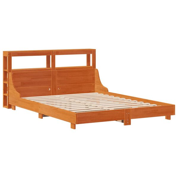 vidaXL Cadre de lit sans matelas cire marron 160x200cm bois pin massif