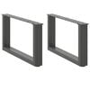vidaXL Pieds de table basse en U 2 pi&egrave;ces Anthracite 60 x (30-31) cm Acier
