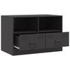 vidaXL Meubles TV 2 pcs noir 67x39x44 cm acier