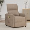 vidaXL Fauteuil &eacute;lectrique de massage Taupe Tissu microfibre