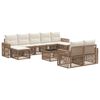 vidaXL Ensemble de canap&eacute; de jardin 10 pcs Beige et blanc cr&egrave;me