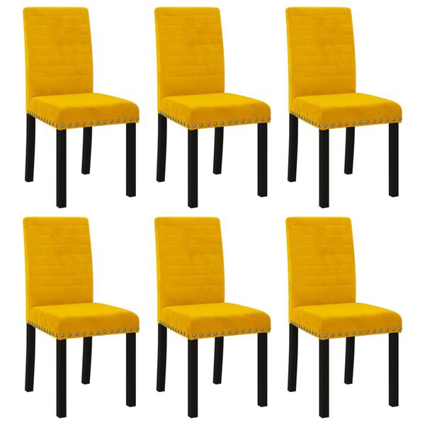 vidaXL Chaises &agrave; manger lot de 6 jaune velours