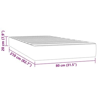 vidaXL Matelas de lit à ressorts ensachés noir 80x210x20 cm velours