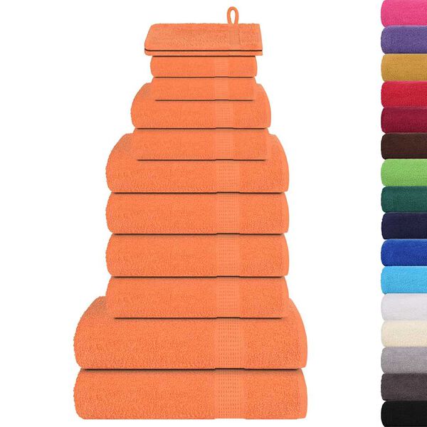 vidaXL Ensemble de serviettes 12 pcs orange 360 g/m&sup2; 100% coton