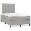 vidaXL Sommier &agrave; lattes de lit et matelas gris clair 120x190 cm tissu