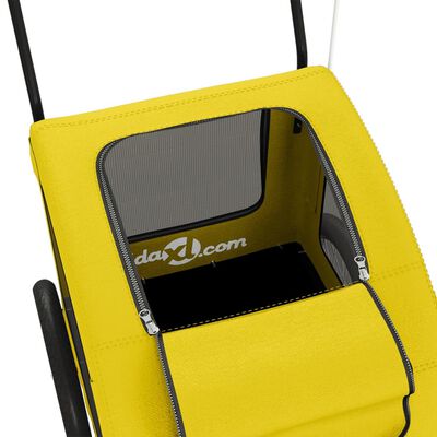 vidaXL Remorque de vélo pour animaux de compagnie jaune