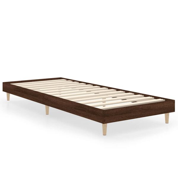 vidaXL Cadre de lit sans matelas ch&ecirc;ne marron 75x190cm bois ing&eacute;nierie