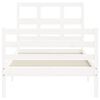 vidaXL Cadre de lit sans matelas blanc bois massif