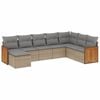 vidaXL Salon de jardin avec coussins 8 pcs beige r&eacute;sine tress&eacute;e