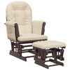 vidaXL Chaise ber&ccedil;ante avec repose-pied Blanc cr&egrave;me Tissu