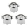 vidaXL R&eacute;cipients Gastronorm 12 pcs GN 1/6 100 mm Acier inoxydable