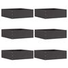 vidaXL Bordure de Pelouse 6 pc 40 x 40 x 13 cm Acier Noir