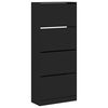 vidaXL Armoire &agrave; chaussures 4 tiroirs rabattables noir 80x34x187,5 cm