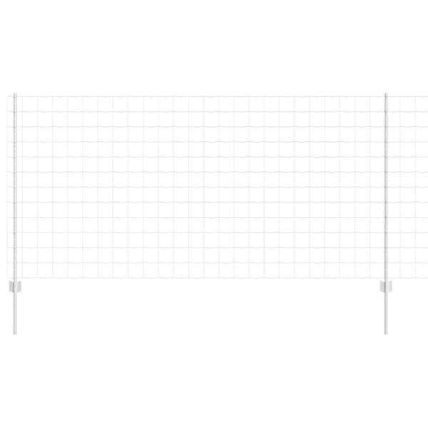 vidaXL Cl&ocirc;ture avec poteau Argent&eacute; 1,2 x 10 m Acier