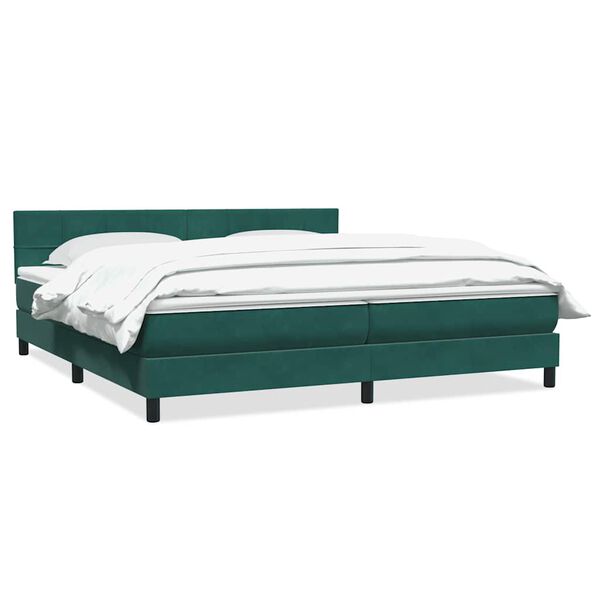 vidaXL Sommier &agrave; lattes de lit et matelas vert fonc&eacute; 200x210cm velours