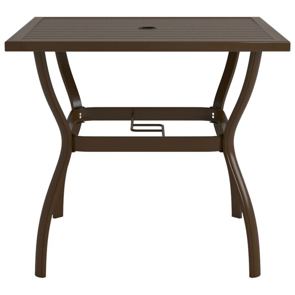 vidaXL Table de jardin Marron 81,5x81,5x72 cm Acier