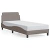 vidaXL Cadre de lit avec t&ecirc;te de lit Dover taupe 80x200cm tissu