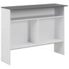 vidaXL Table de bar avec 2 dessus de table Blanc et gris 130x40x120 cm
