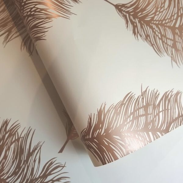 DUTCH WALLCOVERINGS Papier peint Fawning Feather Cr&egrave;me