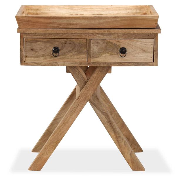 vidaXL Table d'appoint Bois de manguier massif 65 x 40 x 76 cm