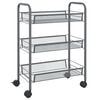 vidaXL Chariot de cuisine &agrave; 3 niveaux Gris 46x26x64 cm Fer