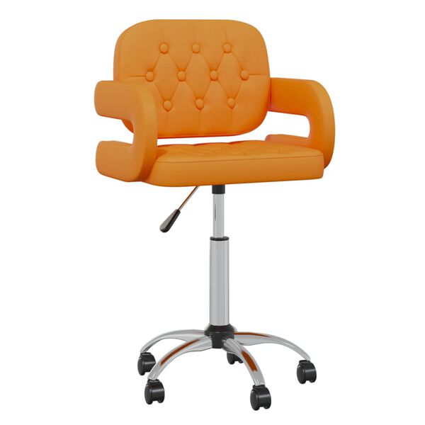 vidaXL Chaises pivotantes &agrave; manger lot de 2 orange similicuir