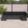 vidaXL Ensemble de canap&eacute; de jardin avec coussin 7 pcs Noir Poly rotin