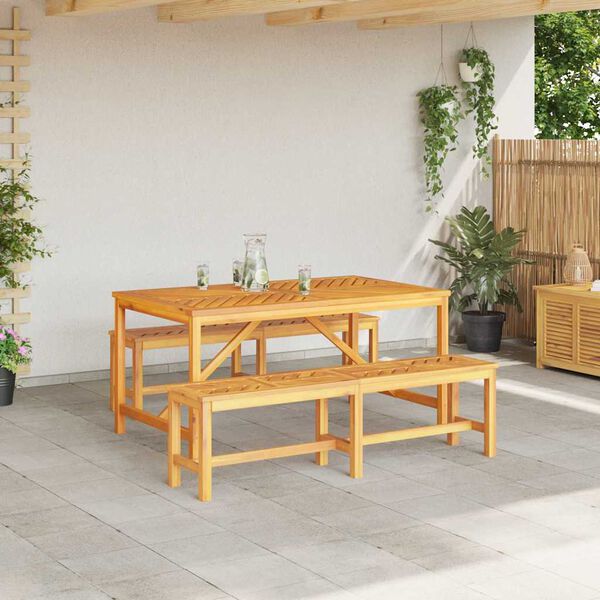 vidaXL Ensemble de salle à manger pour jardin 3 pcs Marron