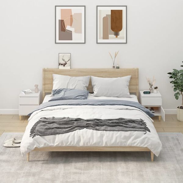 vidaXL Tables de chevet 2 pcs Blanc 40x35x50 cm