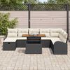 vidaXL Ensemble de canapé de jardin avec coussin 9 pcs Noir Poly rotin