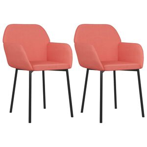 vidaXL Chaises &agrave; manger lot de 2 Rose Velours