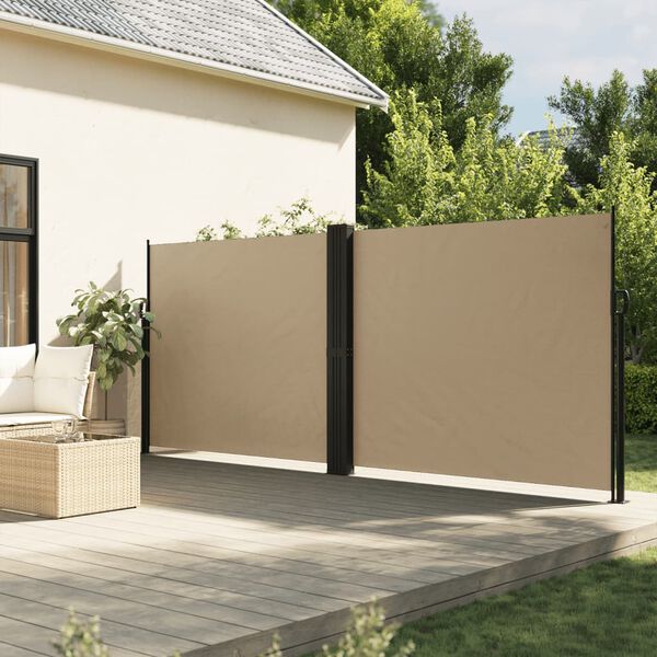 vidaXL Auvent lat&eacute;ral r&eacute;tractable beige 160x1200 cm