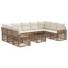 vidaXL Ensemble de canap&eacute; de jardin 10 pcs Beige et blanc cr&egrave;me