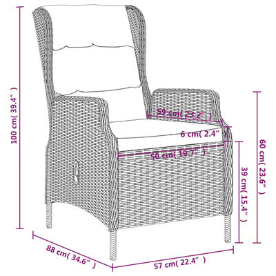 vidaXL Ensemble à manger de jardin 9 pcs Marron