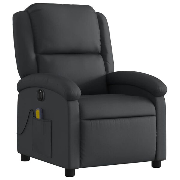 vidaXL Fauteuil de massage inclinable électrique noir cuir véritable