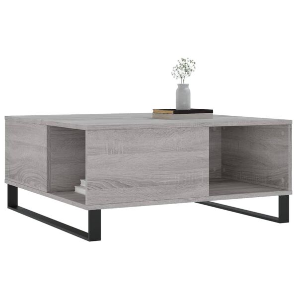 vidaXL Table basse sonoma gris 80x80x36,5 cm bois d'ingénierie